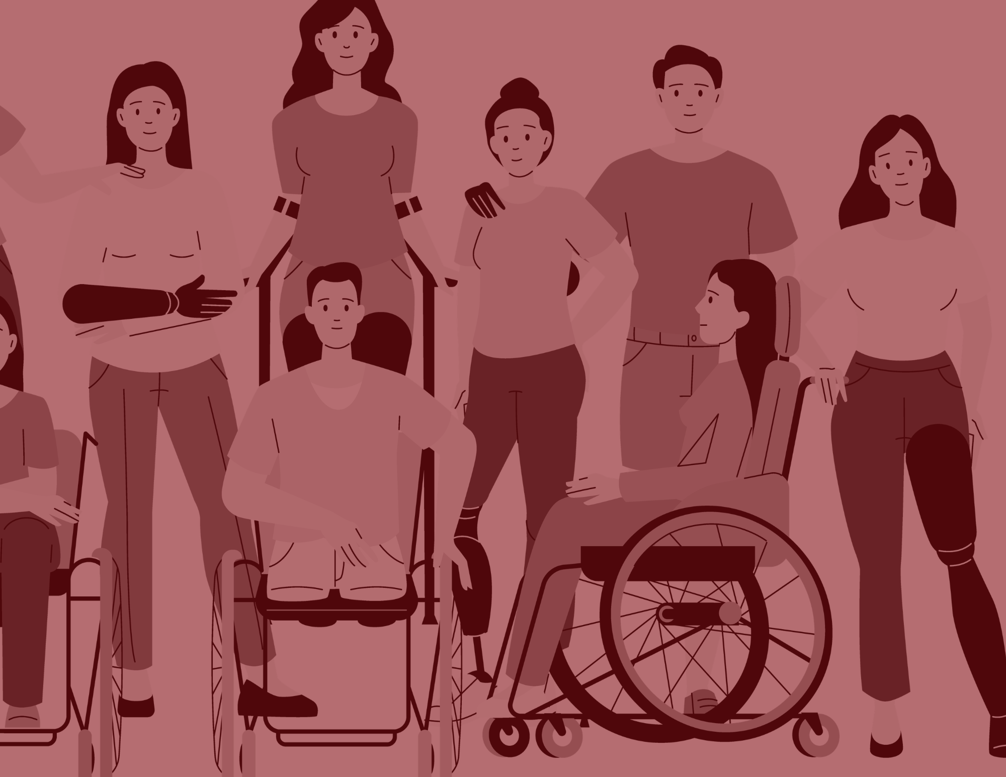 Diverse group of workers including wheelchair users — the KCEI inclusive workforce