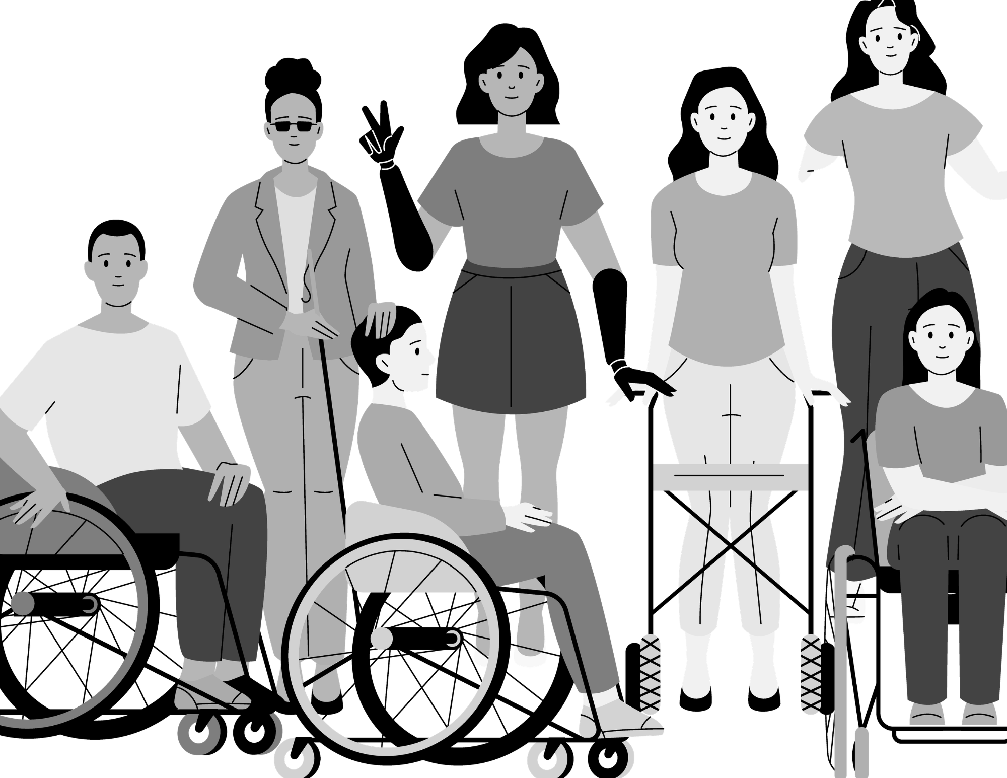 Inclusive workforce — KCEI workers including people with disabilities, wheelchair users, and prosthetic limb users